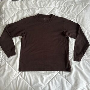 Uniqlo Men's Dark Brown Long Sleeve Tee
